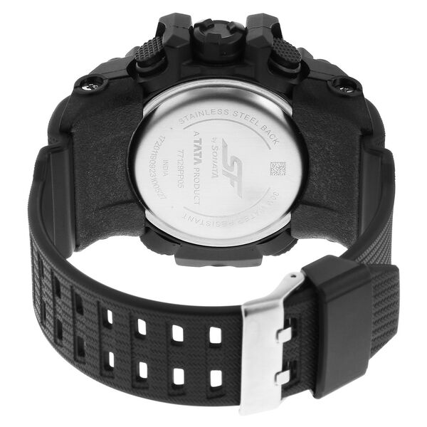 SF Sparq Quartz Digital Analog Digital Black Round Dial Black Polyurethane Strap Watch For Men - image number 3