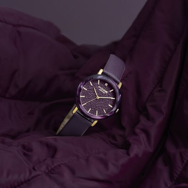Poze By Sonata Quartz Analog Purple Dial Purple PU Leather Strap Watch For Women - image number 0