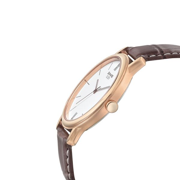 Sonata Quartz Analog White Dial Leather Strap Watch for Men - image number 2