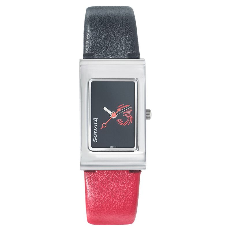 Sonata Quartz Analog Black Dial Strap Watch for Women - image number 0