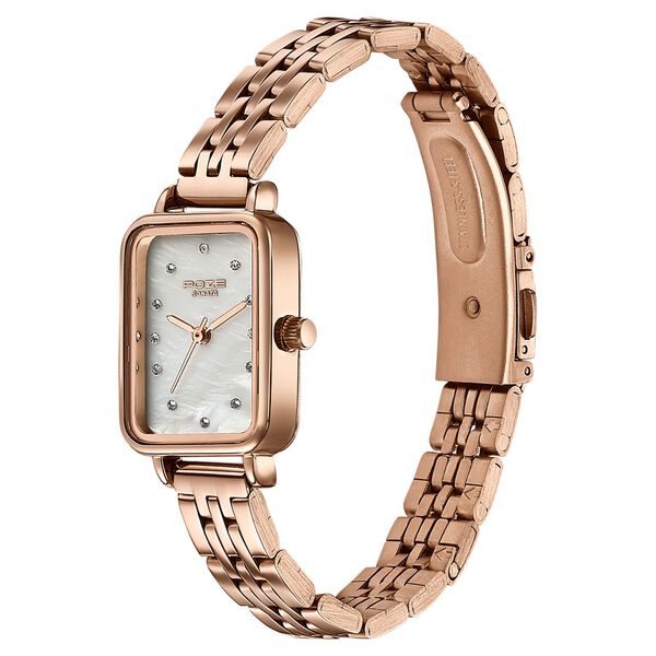 Sonata Poze Quartz Analog Mother of Pearl Dial Rose Gold Metal Strap Watch For Women - image number 4