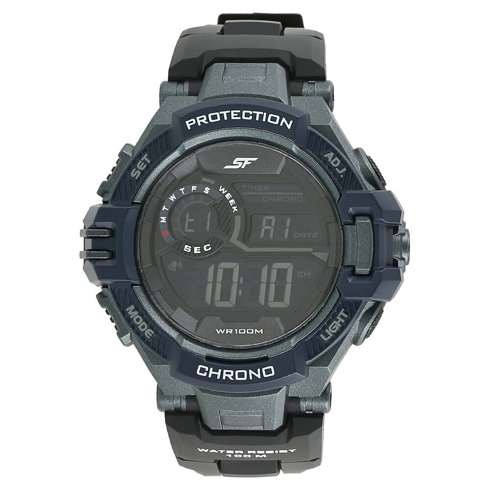 SF Super Fibre Digital Dial Plastic Strap Watch for Men
