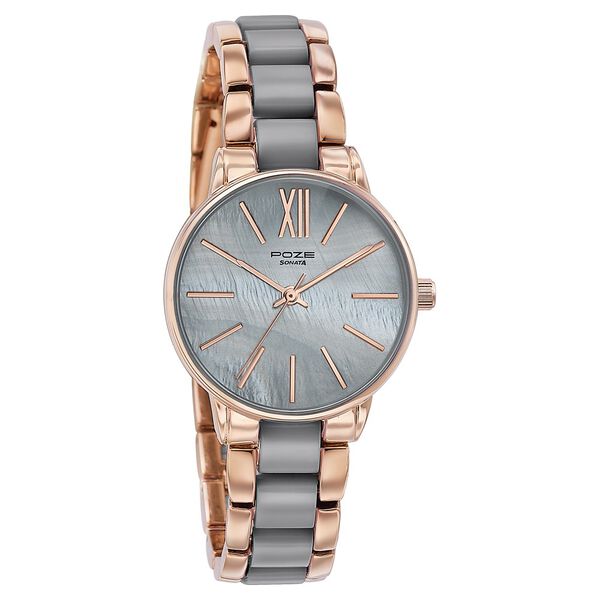 Sonata Poze Quartz Analog Green Dial Metal Strap Watch For Women - image number 2