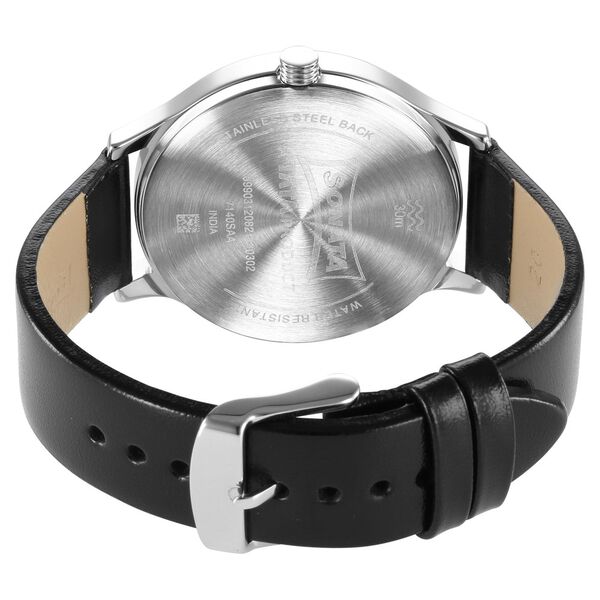 Sonata Force Quartz Multifunction Black Dial Leather Strap Watch for Men - image number 3