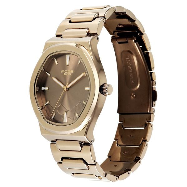 Poze By Sonata Quartz Analog Green Dial Green Metal Strap Watch For Men - image number 2