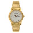 Sonata Quartz Analog with Day and Date Champagne Dial Leather Strap Watch for Men