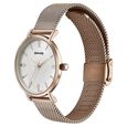 Sonata Quartz Analog White Round Dial Rose Gold Stainless Steel Strap Watch For Women - image number 3