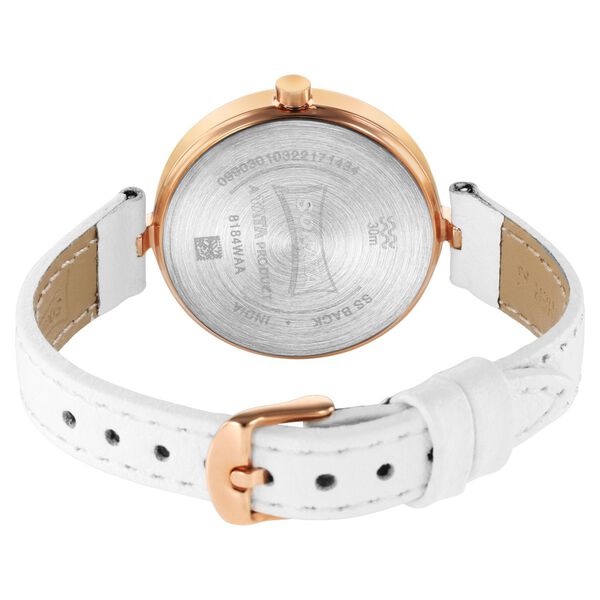 Sonata Utsav Rose Gold Dial White Leather Strap Watch for Women - image number 3