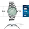 Poze Poze Quartz Analog Green Dial Silver Metal Strap Watch For Men - image number 3