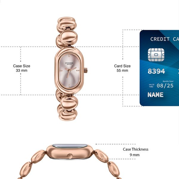 Poze By Sonata Quartz Analog Pink Dial Rose Gold Metal Strap Watch For Women - image number 3