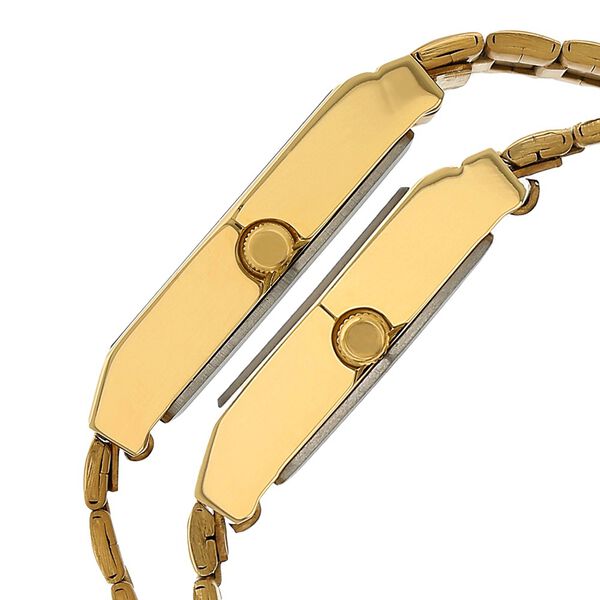 Sonata Quartz Analog Golden Dial Stainless Steel Strap Watch for Couple - image number 2