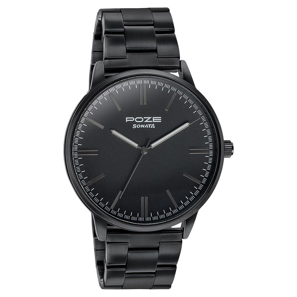 Sonata black chain watch new arrivals