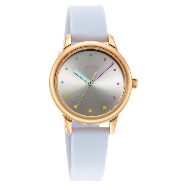Sonata Splash Silver Dial Women Watch With Plastic Strap - image number 0