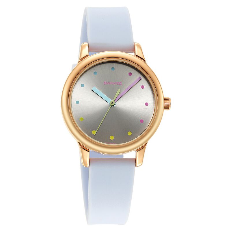 Buy Online Sonata Splash Silver Dial Women Watch With Plastic