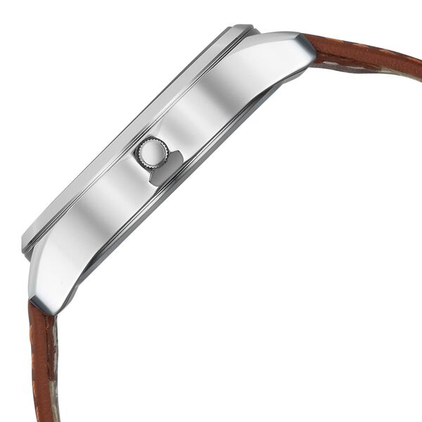 Sonata Ease Watches For Men With Brown Leather Strap And Light Blue Dial - image number 4