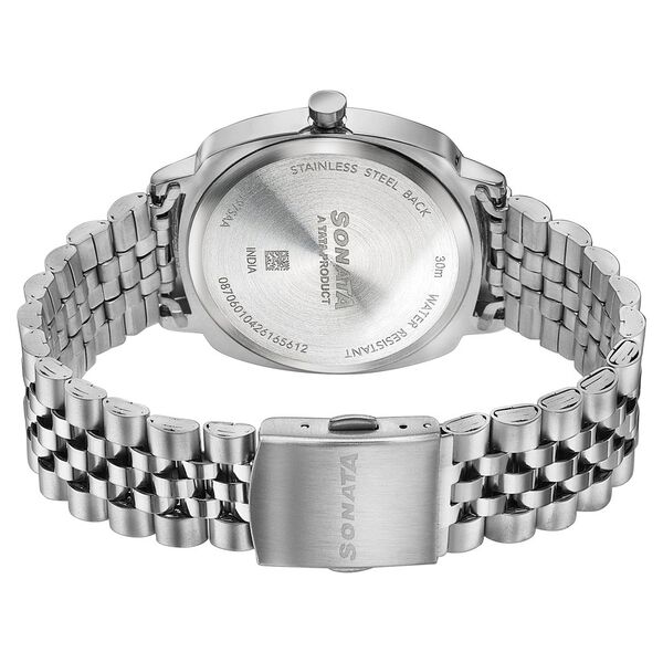 Sonata Vector Dusty Rose-Tone Dial Silver-Tone Bracelet Watch for Men - image number 6