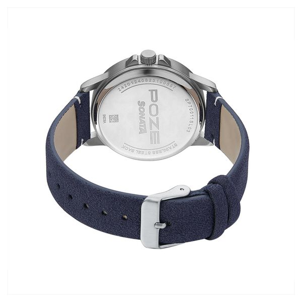 Poze by Sonata Quartz Analog Blue Dial PU Leather Strap Watch for Men - image number 4