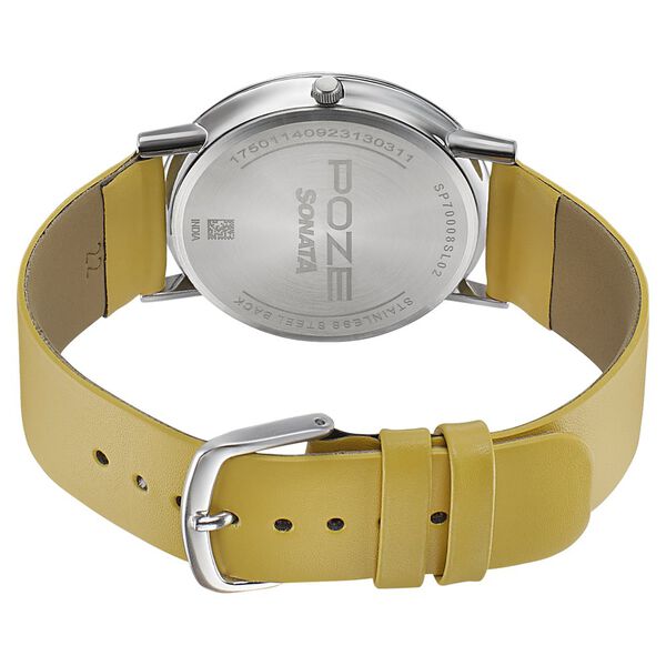 Sonata Poze Quartz Analog White Dial Leather Strap Watch for Men - image number 4