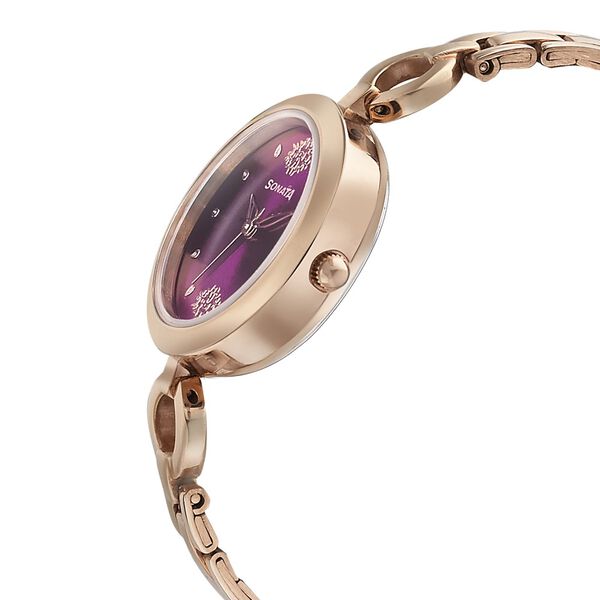 Sonata Wedding Purple Dial Women Watch With Stainless Steel Strap - image number 6