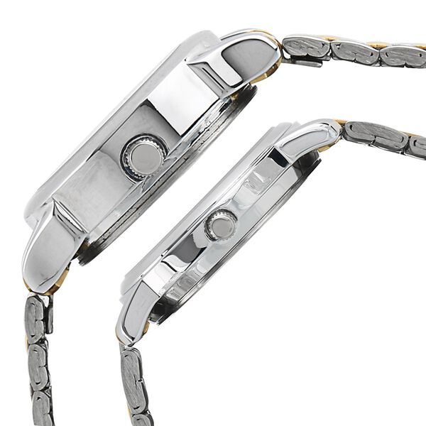 Sonata Quartz Analog Champagne Dial Metal Strap Watch for Couple - image number 2