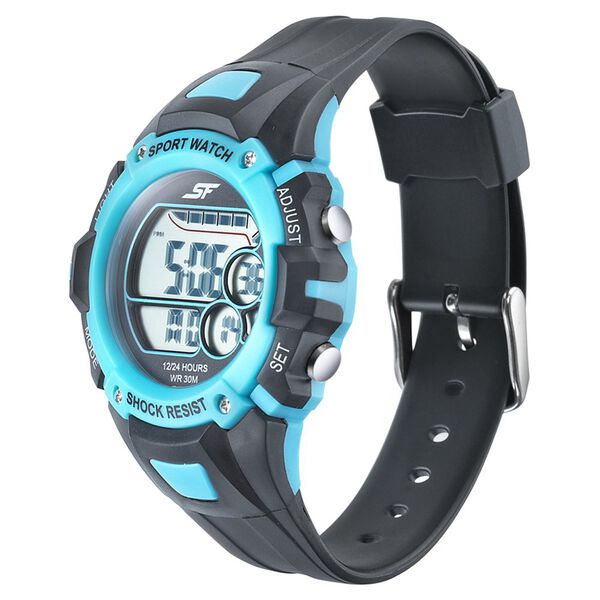 SF Digital Dial Black PU Strap Watch for Men - image number 1