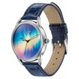 Northern Lights Inspired Poze By Sonata Quartz Analog Blue Dial Blue Leather Strap Watch - image number 4