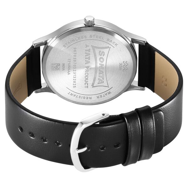 Sonata Aspire Quartz Analog Black Dial Leather Strap Watch for Men - image number 3