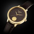 Sonata Gold Quartz Analog Regal Maroon With Gold Coin Dial Brown Leather Strap Watch For Women - image number 1