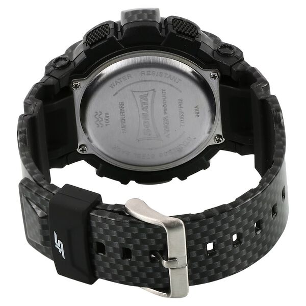 SF Quartz Analog Digital Black Dial Plastic Strap Watch for Men - image number 3