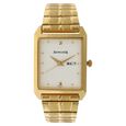 Sonata Quartz Analog with Day and Date Champagne Dial Leather Strap Watch for Men