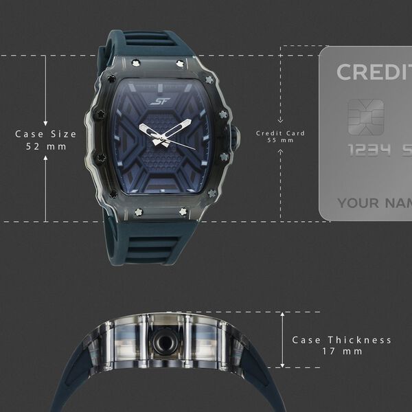 SF Maiden Voyage Sport Watch Blue Dial And Strap Tonneau Shaped Case - image number 3