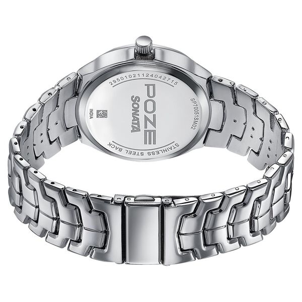 Sonata Poze Quartz Analog Silver Dial Metal Strap Watch For Men - image number 4
