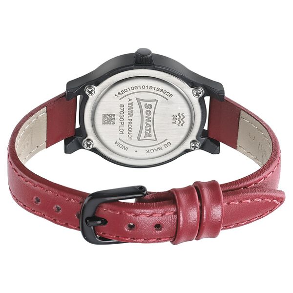 Sonata Essentials Silver Dial Women Watch With Leather Strap - image number 3
