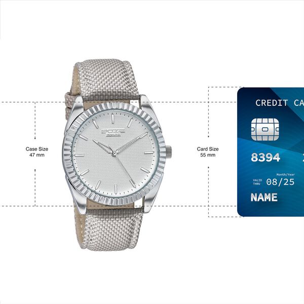 Poze By Sonata Quartz Analog White Dial Grey Nylon Strap Watch For Men - image number 3