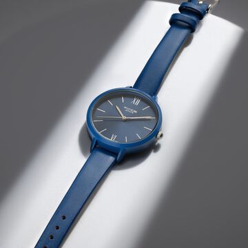 Sonata Poze Quartz Analog Blue Dial Leather Strap Watch for Women