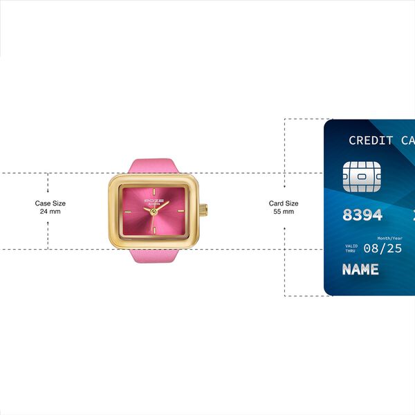 Ring Watch By Sonata Quartz Analog Pink Dial Golden Metal Strap Watch For Women - image number 3