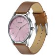 Sonata Aspire Quartz Analog Pink Dial Brown Leather Strap Watch For Men - image number 2
