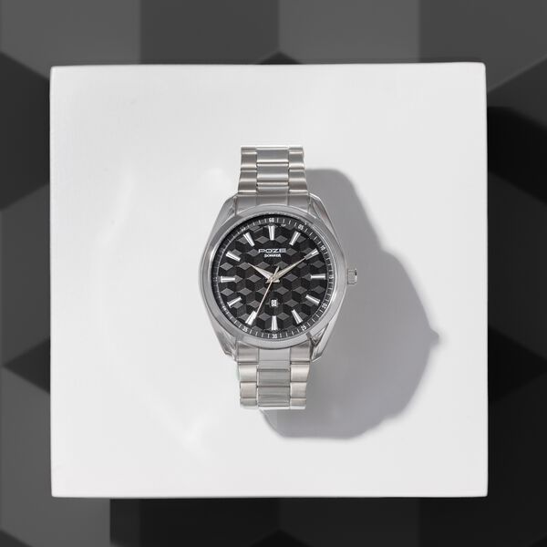 Sonata Poze Quartz Analog Two Toned Dial Silver Colour Stainless Steel Strap Watch For Men - image number 0