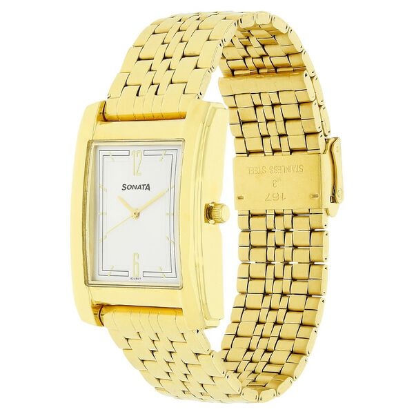 Sonata Quartz Analog Silver Dial Stainless Steel Strap Watch for Men - image number 1