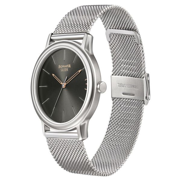 Sonata Quartz Analog Grey Dial Stainless Steel Strap Watch for Men - image number 1