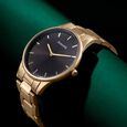 Sonata Quartz Analog Silver Dial Golden Stainless Steel Strap Watch For Men