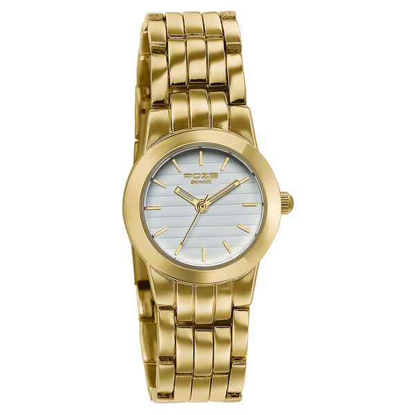 Poze Poze Quartz Analog Off White Dial Golden Metal Strap Watch For Women - image number 2