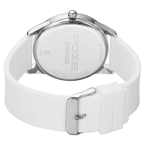 Poze by Sonata Quartz Analog Silver Dial Silicone Strap Watch for Men - image number 4