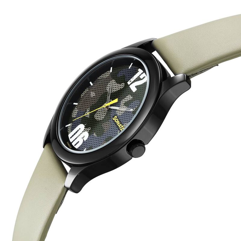 Sonata Quartz Analog Multicoloured Dial Leather Strap Watch for Men - image number 2