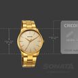 Sonata Traditional Essentials Quartz Analog Champagne Dial Golden Metal Strap Watch For Men - image number 3