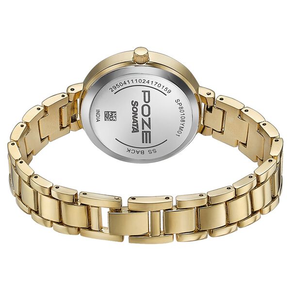 Sonata Poze Quartz Analog White Dial Metal Strap Watch For Women - image number 5