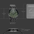 Poze By Sonata Quartz Analog Green Dial Black Metal Strap Watch For Men - image number 3