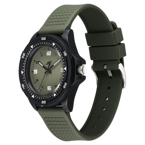 SF Sporty Analogs Quartz Analog Green Dial Green Plastic Strap Watch For Men - image number 2