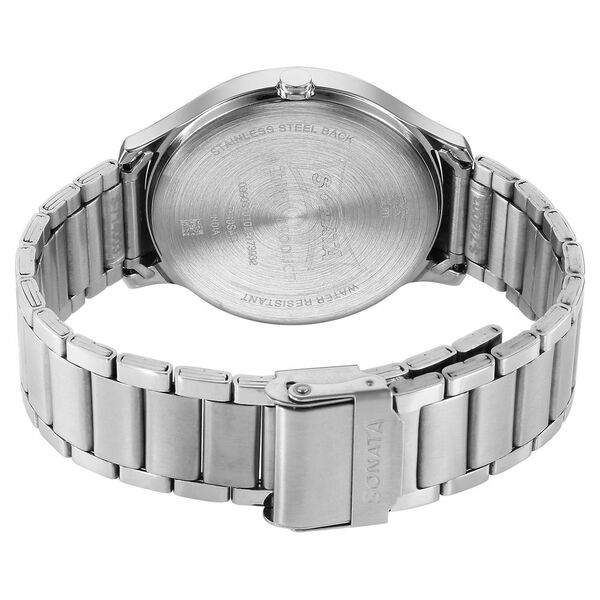 Sonata Unveil Quartz Multifunction Blue Dial Stainless Steel Strap Watch for Men - image number 3