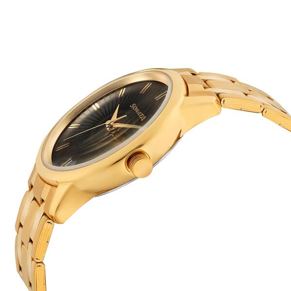 Sonata Quartz Analog Black Dial Metal Strap Watch for Men - image number 2